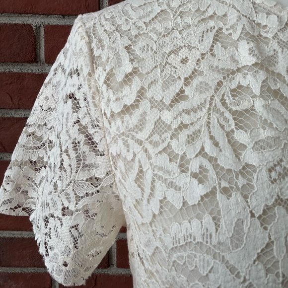 •Antonelli Firenze Silk Lace cream Short Sleeve Top Blouse S… - Picture 14 of 14